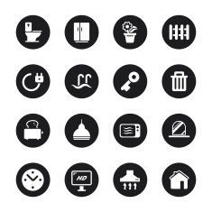 Home Icons - Black Circle Series