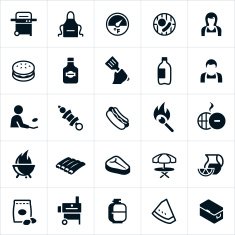 Outdoor Grilling and BBQ Icons