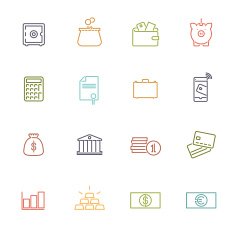 Money and Finance Line Icons Collection N2