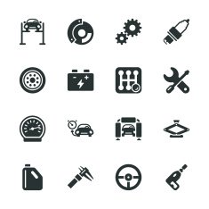 Auto Service Silhouette Icons free image download