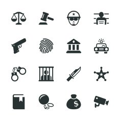 Justice and Law Silhouette Icons