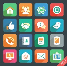 Vector set of media and communication icons