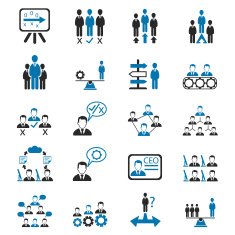 Business and human resources icons vector set N2