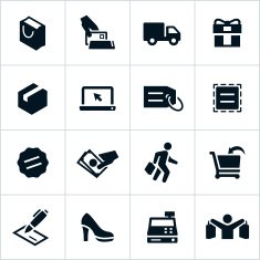Black Shopping Icons