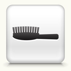 White Square Button with Brush Icon