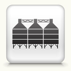White Square Button with Silo