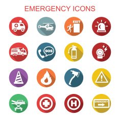 emergency long shadow icons