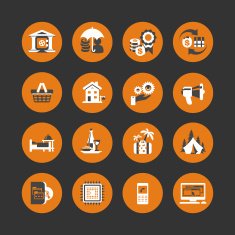 Icon set money trade leisure & IT