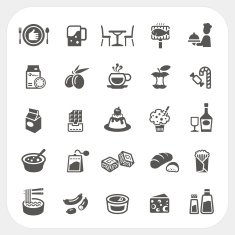 Food and Dessert icons set N2