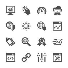 network and search engine optimization icon set vector eps10