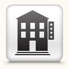 Square Button with Five Star Hotel