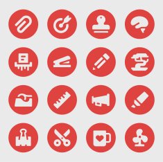 Office tools icons - Bold Circle
