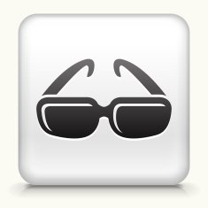 Square Button with Sunglasses