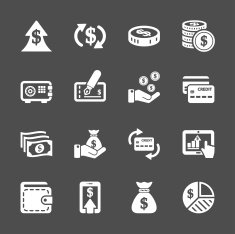 Money icon set Vector EPS10 N2