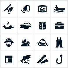 Black Fishing Icons