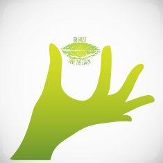Go green save the planet designs eco concept hand