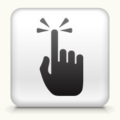 Square Button with Pointing Hand
