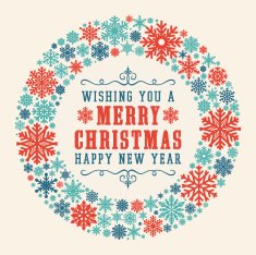Greeting card with Christmas wreath