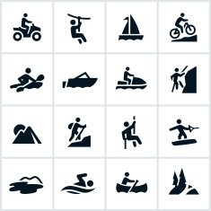 Black Summer Adventure Icons