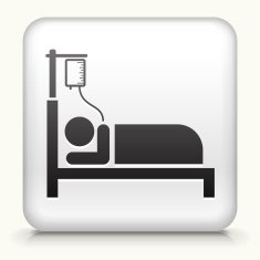 Square Button with Patient and IV