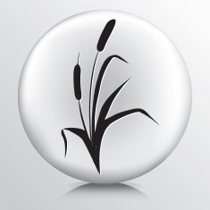 Wetlands Icon With Cattails