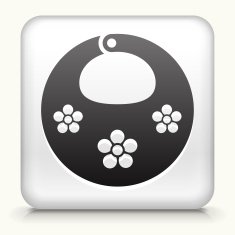 Square Button with Baby Bib