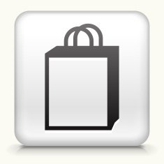 Square Button with Shopping Bag