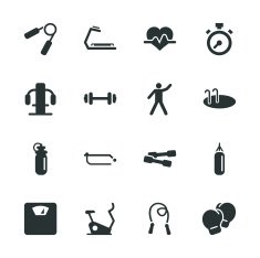 Fitness Silhouette Icons N2