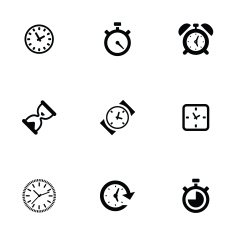 time icons set N2