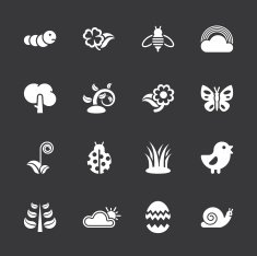 Spring Season Icons - White Series
