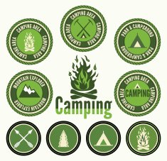 Set Of Retro Camping Badges And Labels N2