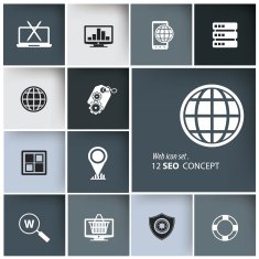 Web & Modern icon set vector