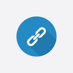 Link Flat Blue Simple Icon with long shadow
