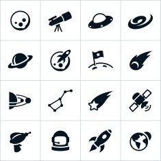 Black Astronomy Icons