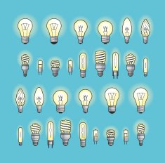 Set of Light bulb icons Vector