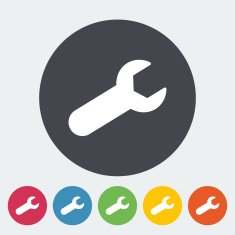 Wrench single flat icon
