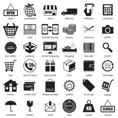 Shopping and logistic icons set vector