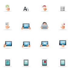 Icon Set Digital Tablets Color