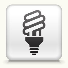 Square Button with Fluorescent Light Bulb