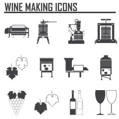 Wine icons set