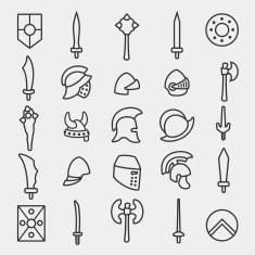 Flat medieval icons