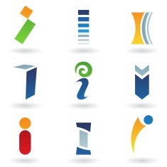 Abstract icons for letter I