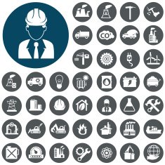 Industry icons set Vector Illustration eps10