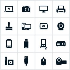 Black Electronics Icons