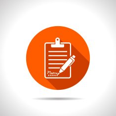 Clipboard with sign and pen icon N2