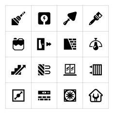 Set icons of repair and building