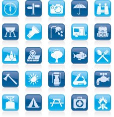 Camping and tourism icons