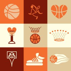 basketball icons vector set