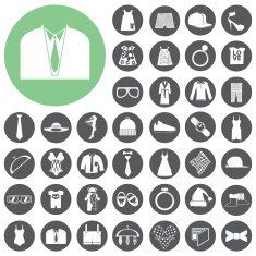 Fashion and clothes icons set Vector Illustration eps10 N2