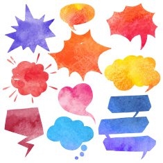 Watercolor Comics Bubble Set